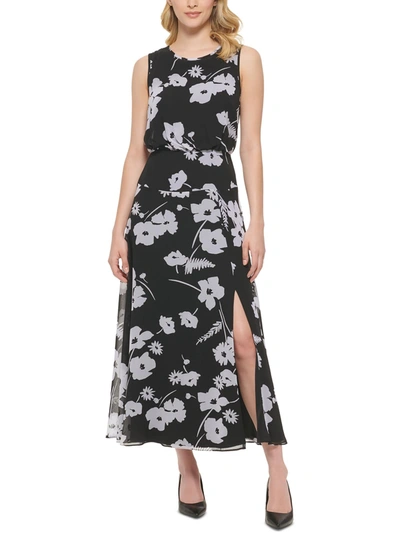 Karl Lagerfeld Womens Floral Print Long Maxi Dress In Multi