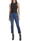 JEN7 WOMENS DENIM WHISKER WASH STRAIGHT LEG JEANS