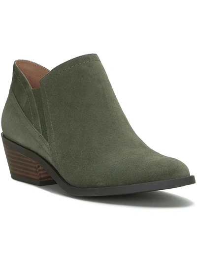 Lucky Brand Fionan Womens Leather Stacked Heel Chelsea Boots In Green