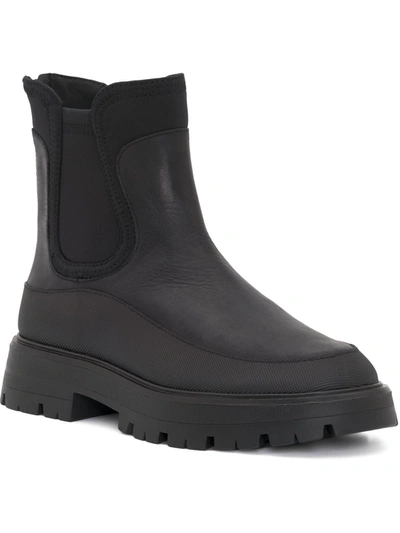 Lucky Brand Allehia Womens Leather Weatherized Booties In Black