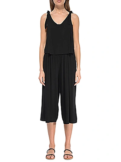 B Collection By Bobeau Vicky Womens Knit Cropped Jumpsuit In Black