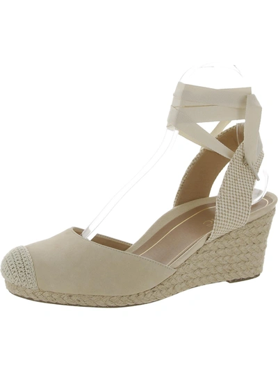 Vionic Maris Womens Suede Ankle Strap Wedge Sandals In Beige