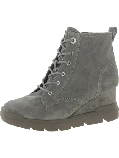 Dr. Scholl's Shoes Rebellion Womens Padded Insole Suede Booties In Grey