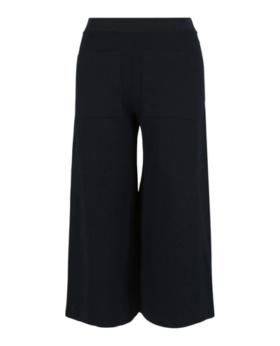 Stella Mccartney Wide-leg Knit Trousers In Black