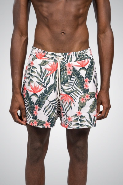 D.rt Leaf Print Volley Short In Green
