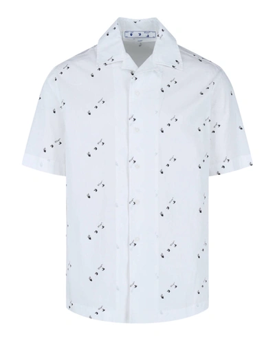 Off-white Allover Logo Holiday Shirt In White