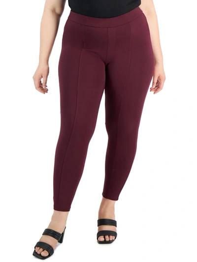 Style & Co Plus Womens Pencil Ponte Skinny Pants In Red