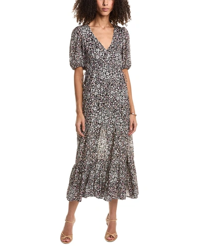 Saltwater Luxe Floral Midi Dress In Black