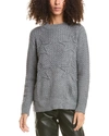 CHRLDR CABLE STARS OVERSIZED CABLE SWEATER