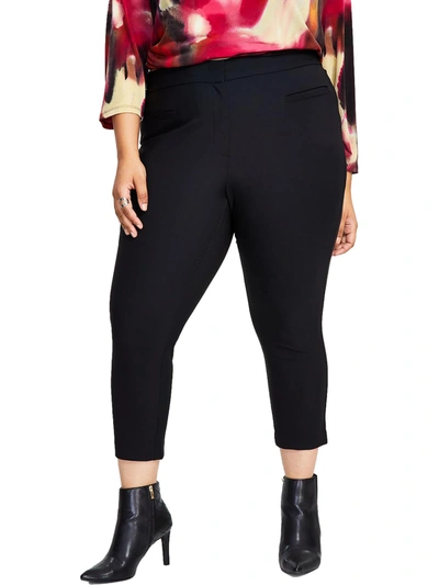 Calvin Klein Plus Womens Cropped High Rise Dress Pants In Black