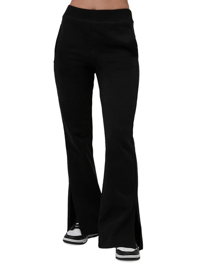 Spiritual Gangster Womens Split Hem High Rise Flared Pants In Black