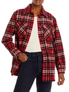 Aqua Womens Plaid Cold Weather Shirt Jacket In Multi
