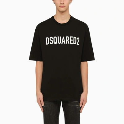 DSQUARED2 DSQUARED2 BLACK CREW-NECK T-SHIRT WITH LOGO