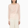 Chloé Flower-embellished Wool Blouse In Pink
