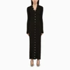 Attico Black Viscose Long Cardigan In Black