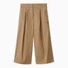 BURBERRY BEIGE COTTON TROUSERS WITH PLEATS
