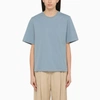 BY MALENE BIRGER BY MALENE BIRGER LARGE ROUND-NECK BLUE T-SHIRT IN ORGANIC COTTON