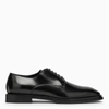 Alexander Mcqueen Logo-plaque Leather Derby Shoes In Black
