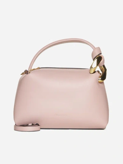 Jw Anderson Jwa Corner Small Leather Bag In Dusty Rose