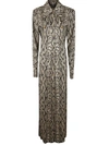 BALMAIN BALMAIN LONG SLEEVE PYTHON SATIN LONG SHIRT DRESS CLOTHING