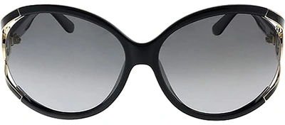 Ferragamo Sf600s 001 Oval Sunglasses In Grey