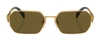 Prada Triangle-logo Rectangle-frame Sunglasses In Brown