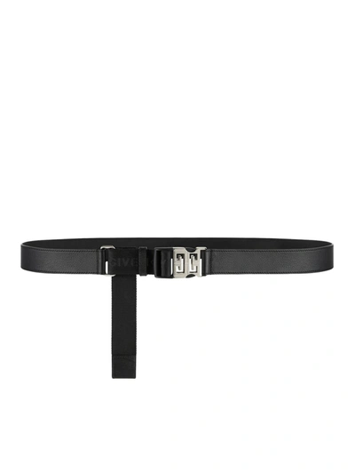 Givenchy 4g Release Buckle Belt In Leather And Webbing In Black