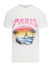 Balenciaga Tropical Paris Cotton Jersey T-shirt In White