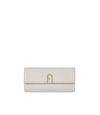 Furla Flow Mini Marshmallow Clutch In Grey