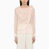Chloé Flower-embellished Wool Blouse In Pink