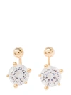 Panconesi Gold Tone Piercing Earrings With Zircons In 18k Gold Plated Brass Woman In Grey