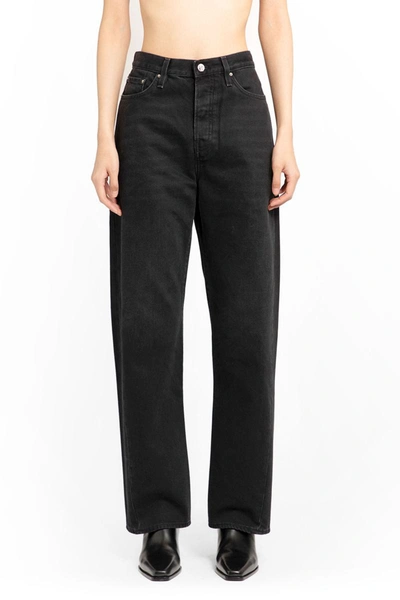 Totême Logo-embroidered Tapered-leg Jeans In Black
