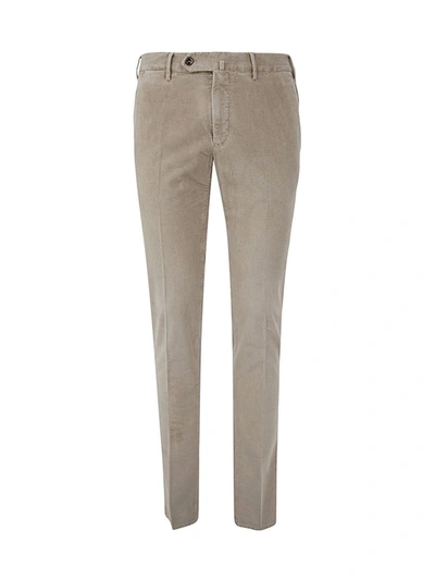 Pt01 Flat Front Trousers With Diagonal Pockets Clothing In Brown