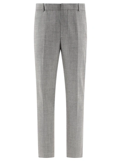 Alexander Mcqueen Trousers With Back Pockets And Belt Loops In Shark