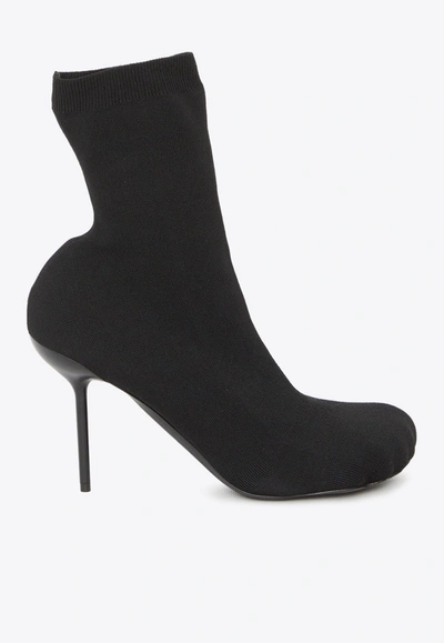 Balenciaga Anatomic 90 Stretch Knit Ankle Boots In Black