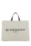 GIVENCHY GIVENCHY WOMAN IVORY CANVAS MEDIUM G SHOPPING BAG