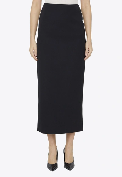 The Row Bartelle Wool-blend Midi Skirt In Black