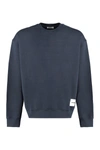 Jil Sander Logo-patch Cotton-jersey Sweatshirt In Blue