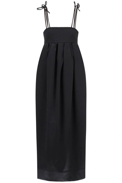 Ganni Duchesse Maxi Dress In Black