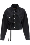 Mm6 Maison Margiela Spread-collar Frayed Denim Jacdket