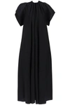 Mm6 Maison Margiela Black Asymmetric Maxi Dress In 101