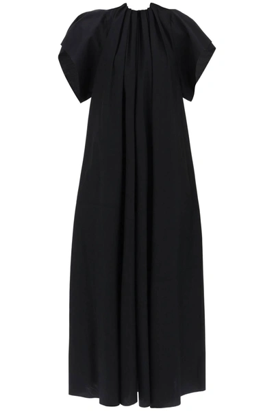 Mm6 Maison Margiela Black Asymmetric Maxi Dress In 101