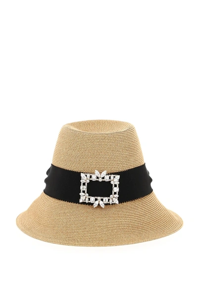 Roger Vivier Straw Hat With Broche Vivier Buckle In Multicolor