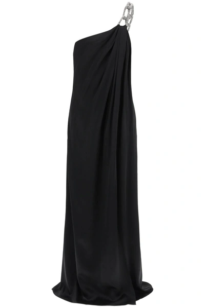 Stella Mccartney One-shoulder Dress With Jewel Buckle In Black