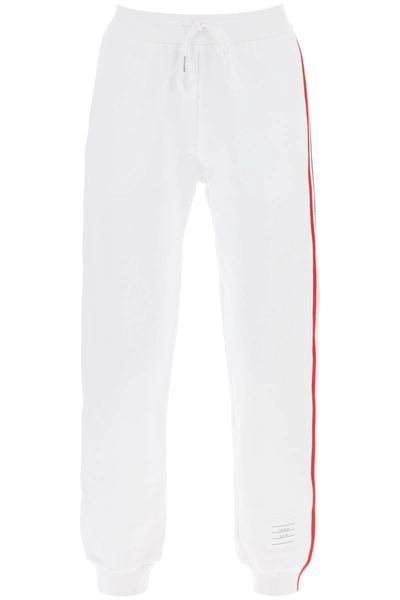 Thom Browne White Loopback Stripe Sweatpants
