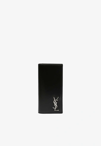 Saint Laurent Logo Continental Wallet In Black