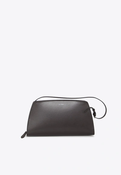 The Row Dalia Baguette Bag In Dark Brown Pld