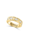 EFFY 14K GOLD PLATED STERLING SILVER BAGUETTE ZIRCON BAND RING