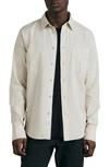 Rag & Bone Arrow Garment Dyed Cotton Blend Button-up Shirt In Midgrey