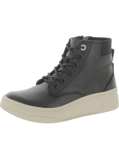 Dr. Scholl's Shoes Everlast Womens Faux Suede Zip Combat & Lace-up Boots In Black